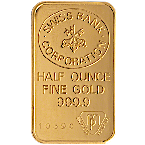 1/2 oz Swiss Bank Corporation Gold Bullion Bar (Pre-Owned in Good Condition)