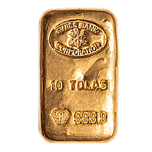 10 Tola Swiss Bank Corporation Gold Bullion Bar (Pre-Owned in Good Condition)