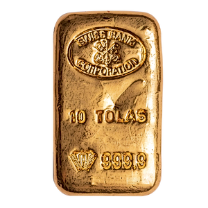 10 Tola Swiss Bank Corporation Gold Bullion Bar (Pre-Owned in Good Condition)