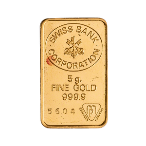 5 Gram Swiss Bank Corporation Gold Bullion Bar (Pre-Owned in Good Condition)