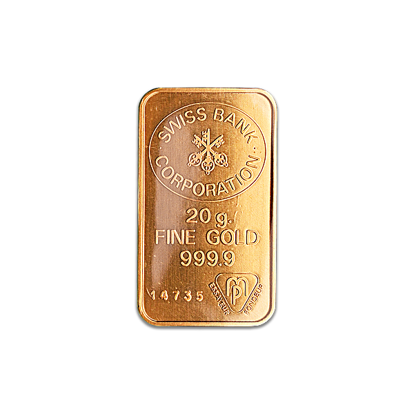 Swiss Bank Corporation Gold Bar - Circulated in good condition - 20 g Swiss Bank Corporation Gold Bar - Circulated in good condition - 20 g