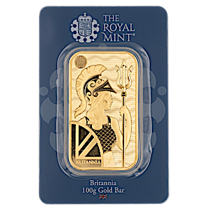 100 Gram United Kingdom Britannia Gold Bullion Bar