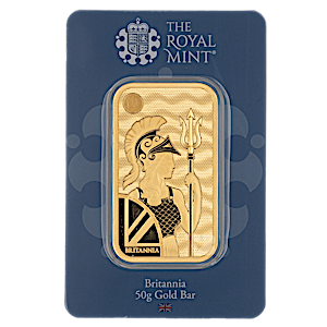 50 Gram United Kingdom Britannia Gold Bullion Bar