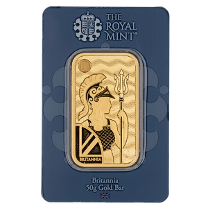 50 Gram United Kingdom Britannia Gold Bullion Bar