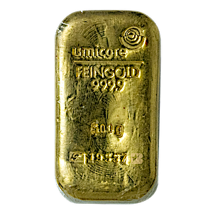 500 Gram Umicore Cast Gold Bullion Bar