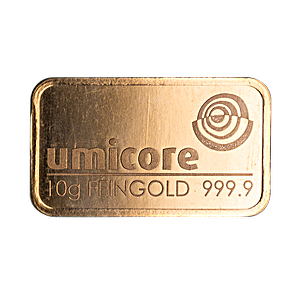 10 Gram Umicore Gold Bullion Bar (Pre-Owned in Good Condition)
