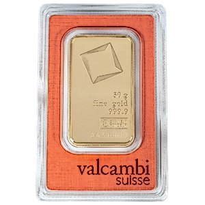 50 Gram Valcambi Swiss Gold Bullion Bar