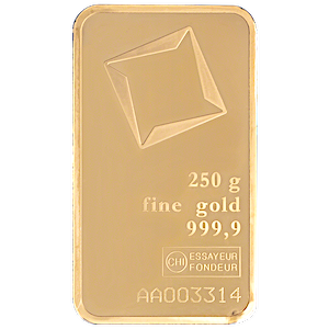 250 Gram Valcambi Swiss Gold Bullion Bar