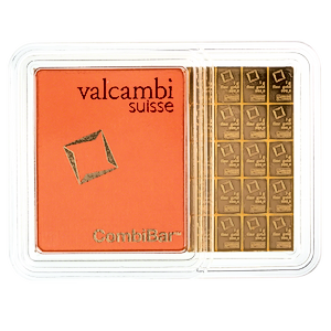 50 x 1 Gram Valcambi CombiBar Gold Bullion Bar