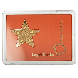 5 x 1 Gram Valcambi CombiBar Gold Bullion Bar - Star Shaped