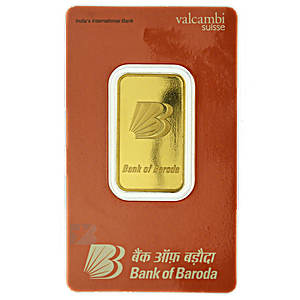 20 Gram Valcambi Swiss Gold Bullion Bar - Bank of Baroda