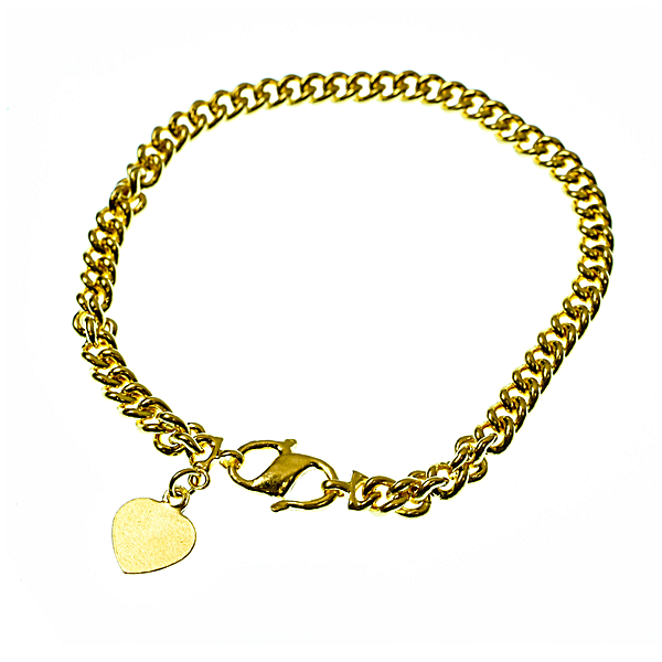 Gold Bullion Bracelet with Heart Charm - 20 g - Pre-Owned (Perfect Condition) Gold Bullion Bracelet with Heart Charm - 20 g - Pre-Owned (Perfect Condition)