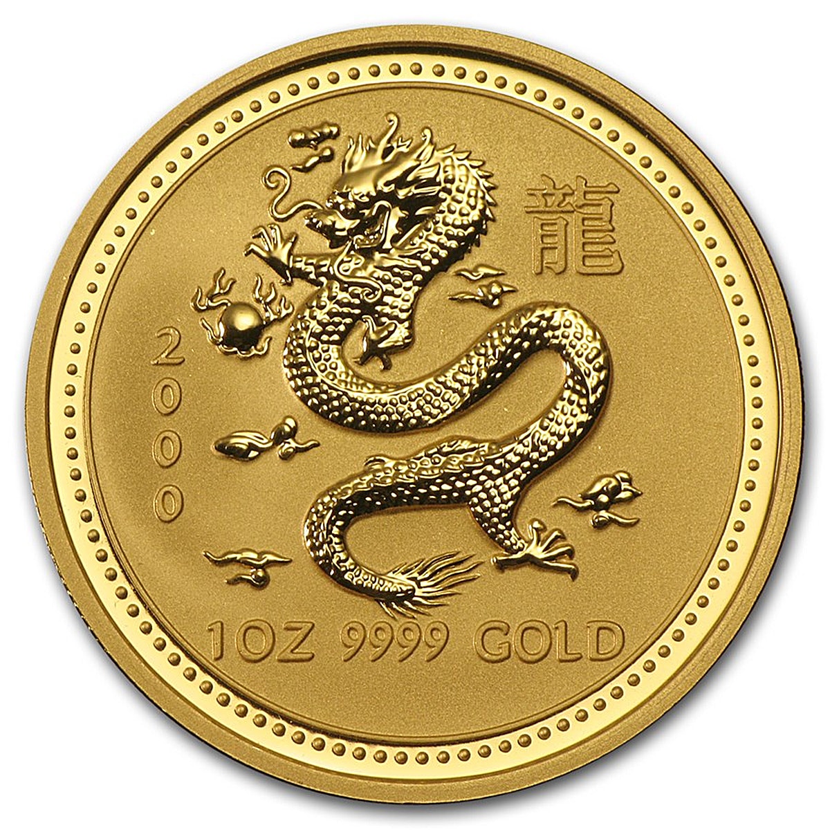 Australian Gold Lunar Series 2000 Year Of The Dragon 1 Oz