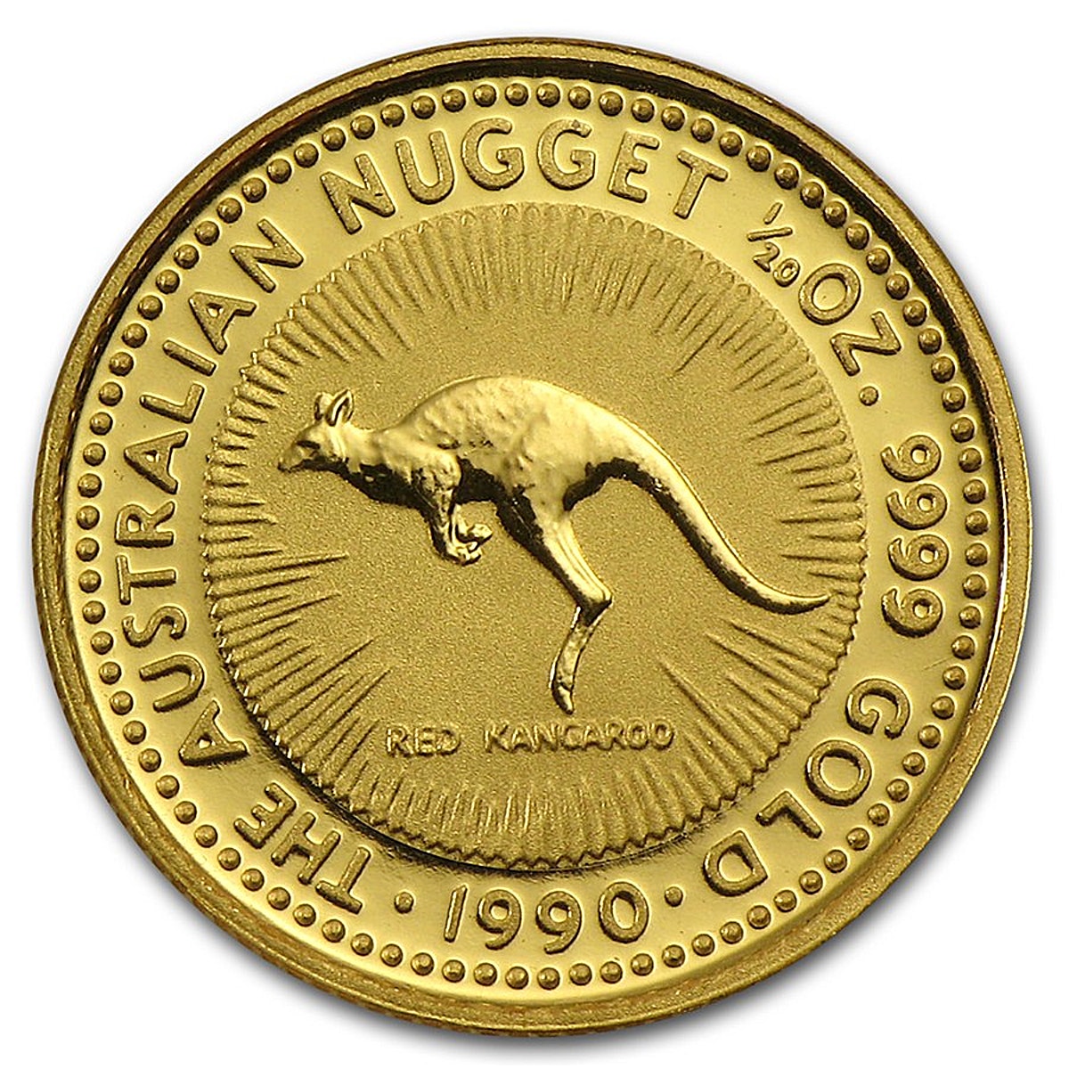 Australian Gold Kangaroo Nugget 1990 - 1/20 oz