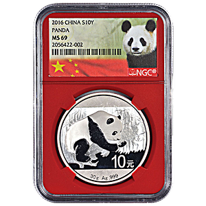 Chinese Silver Panda 2016 - Graded MS 69 by NGC - 30 g Chinese Silver Panda 2016 - Graded MS 69 by NGC - 30 g