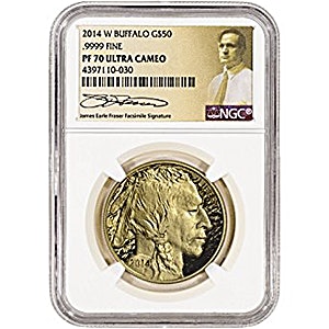 2007 1 oz American Gold Buffalo Bullion Coin - James Earle Fraser Facsimile Signature - Graded PF 70 by NGC