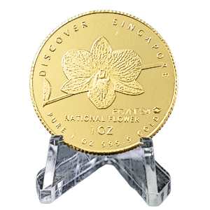 2013 1 oz Singapore Gold National Flower Coin - Vanda Miss Joaquim (Pre-Owned in Good Condition)