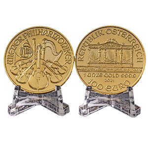 2 pcs of 1 oz 2021 Austrian Gold Philharmonic Coins - Total 2 oz Gold