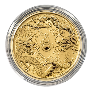 2020 1 oz Australian Gold Double Dragon Coin (Pre-Owned in Good Condition)