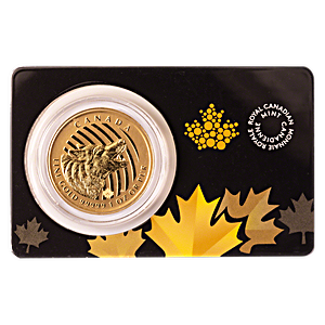 2014 1 oz Canadian Gold Howling Wolf Bullion Coin (Pre-Owned in Good Condition)