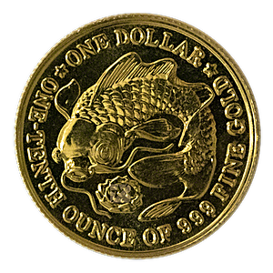 1984 1/10 oz Singapore Mint Gold Carp Bullion Coin (Pre-Owned in Good Condition)