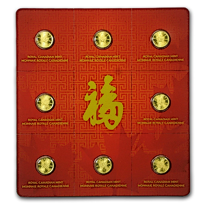 2016 8 x 1 Gram Canadian Gold Maplegram8 Gold Bullion Coin Pack