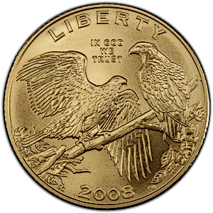 2008 American Gold Bald Eagle Coin - Proof With Box & Certificate of Authenticity - 0.242 oz Gold