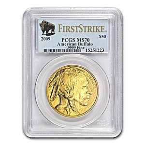 2009 1 oz American Gold Buffalo Bullion Coin - First Strike - Graded MS 70 by PCGS