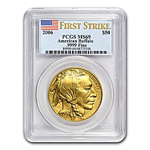 2006 1 oz American Gold Buffalo Bullion Coin - First Strike - Graded MS 69 by PCGS