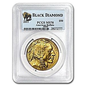 2011 1 oz American Gold Buffalo Bullion Coin - Black Diamond - Graded MS 70 by PCGS