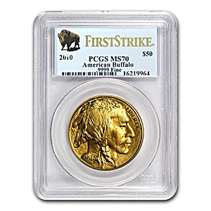 2010 1 oz American Gold Buffalo Bullion Coin - First Strike - Graded MS 70 by PCGS