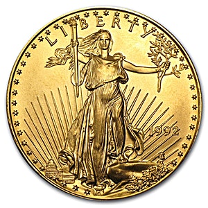 1992 1 oz American Gold Eagle Bullion Coin