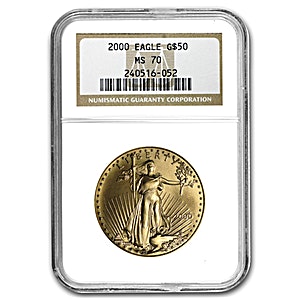 2000 1 oz American Gold Eagle Bullion Coin - Graded MS 70 by NGC