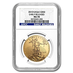 2010 1 oz American Gold Eagle Bullion Coin - Early Release - Graded MS 70 by NGC