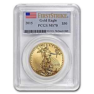 2015 1 oz American Gold Eagle Bullion Coin - Graded MS 70 by PCGS