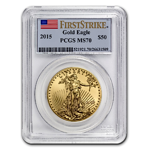 2015 1 oz American Gold Eagle Bullion Coin - Graded MS 70 by PCGS