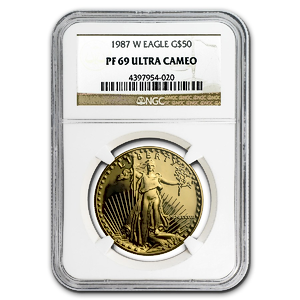 1987 1 oz American Gold Eagle Proof Bullion Coin - Graded PF 69 by NGC