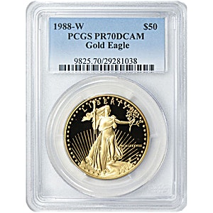 American Gold Eagle 1988 - Graded PR 69 by PCGS - Proof - 1 oz American Gold Eagle 1988 - Graded PR 69 by PCGS - Proof - 1 oz