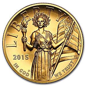 2015 1 oz American Gold Liberty Proof Bullion Coin - High Relief