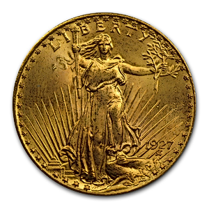 1927 US $20 St. Gaudens Double Eagle Gold Coin - 30.09 Gram