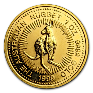 1999 1 oz Australian Gold Kangaroo Nugget Bullion Coin