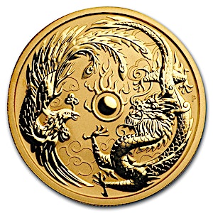 2018 1 oz Australian Gold Dragon and Phoenix Bullion Coin (Pre-Owned in Good Condition)