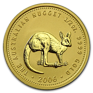 2006 1/2 oz Australian Gold Kangaroo Nugget Bullion Coin