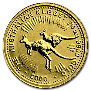 2000 1/10 oz Australian Gold Kangaroo Nugget Bullion Coin