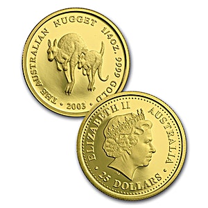2003 1/4 oz Australian Gold Kangaroo Nugget Proof Bullion Coin
