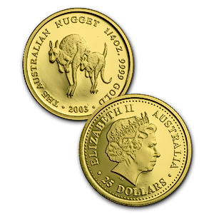 2003 1/4 oz Australian Gold Kangaroo Nugget Proof Bullion Coin