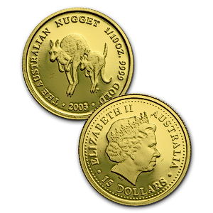 2003 1/10 oz Australian Gold Kangaroo Nugget Proof Bullion Coin