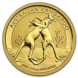 2010 1/10 oz Australian Gold Kangaroo Nugget Bullion Coin