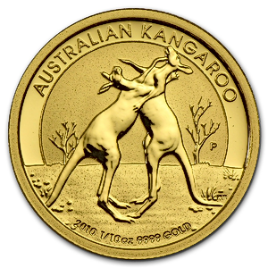 2010 1/10 oz Australian Gold Kangaroo Nugget Bullion Coin