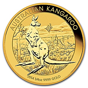 2014 1/4 oz Australian Gold Kangaroo Nugget Bullion Coin